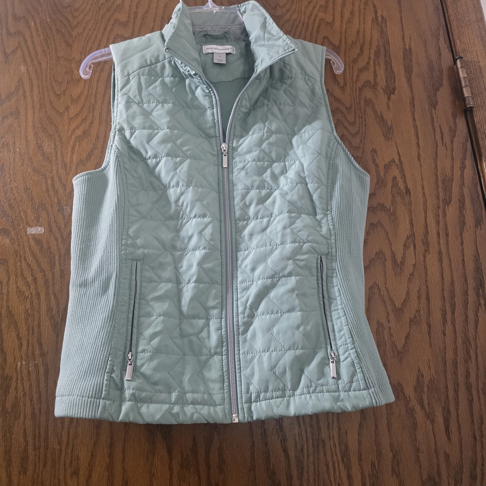 Christopher Banks Mint Green Quilted Vest Women Size Medium